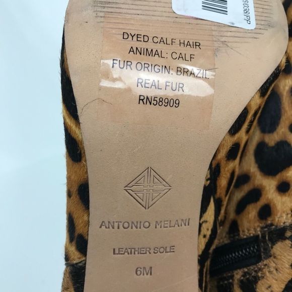 Antonio Melani Leopard/Tiger Print Fur Bootie - Picture 12 of 16